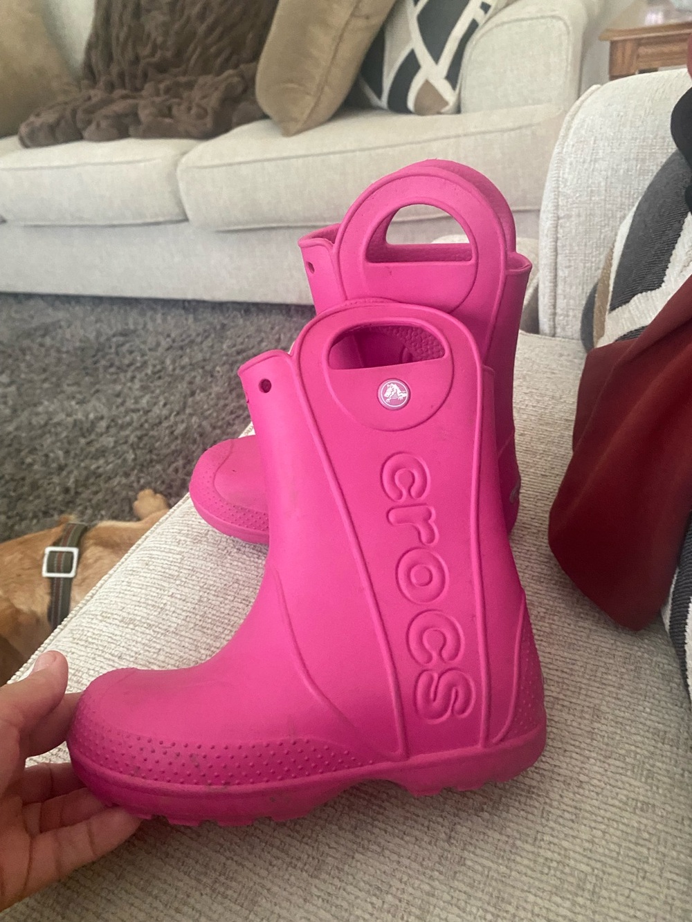 CROCS Kids Hot Pink Rain & Snow Boots